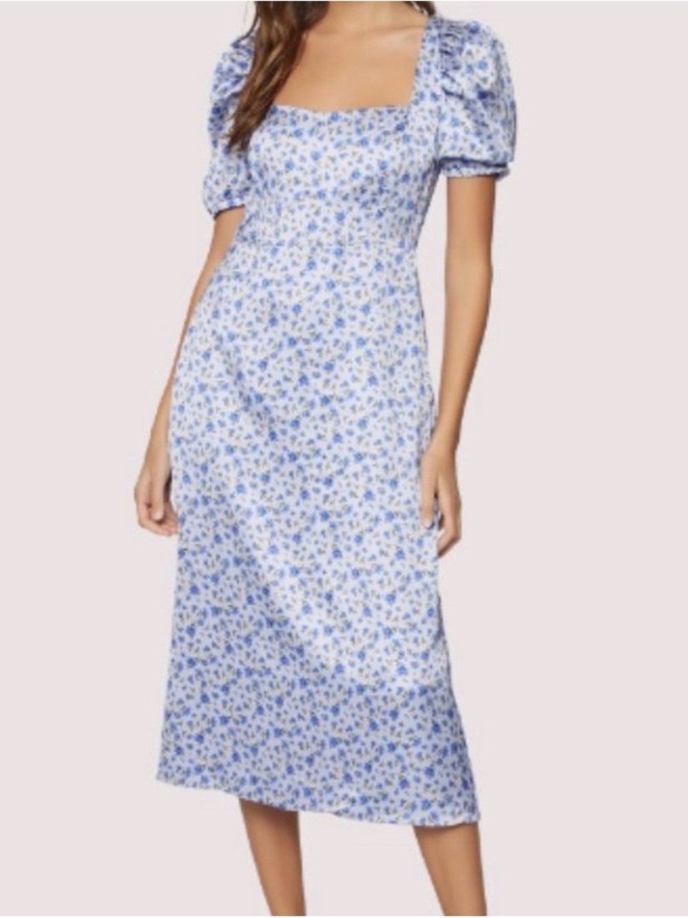 Lost + Wander Violetta Floral Square-Neck Midi Dress